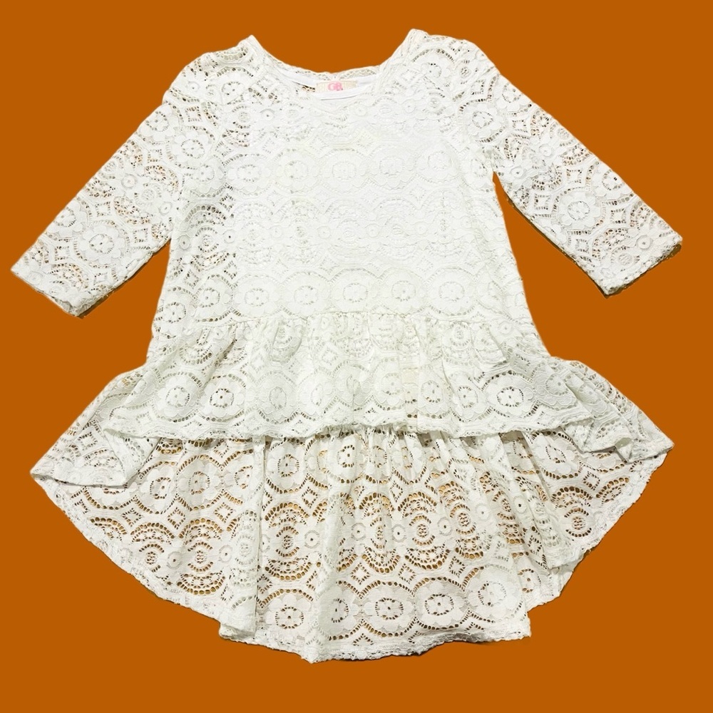 Lace Long-Sleeve Tunic Blouse Top Girl’s Medium by GB Gianni Bini